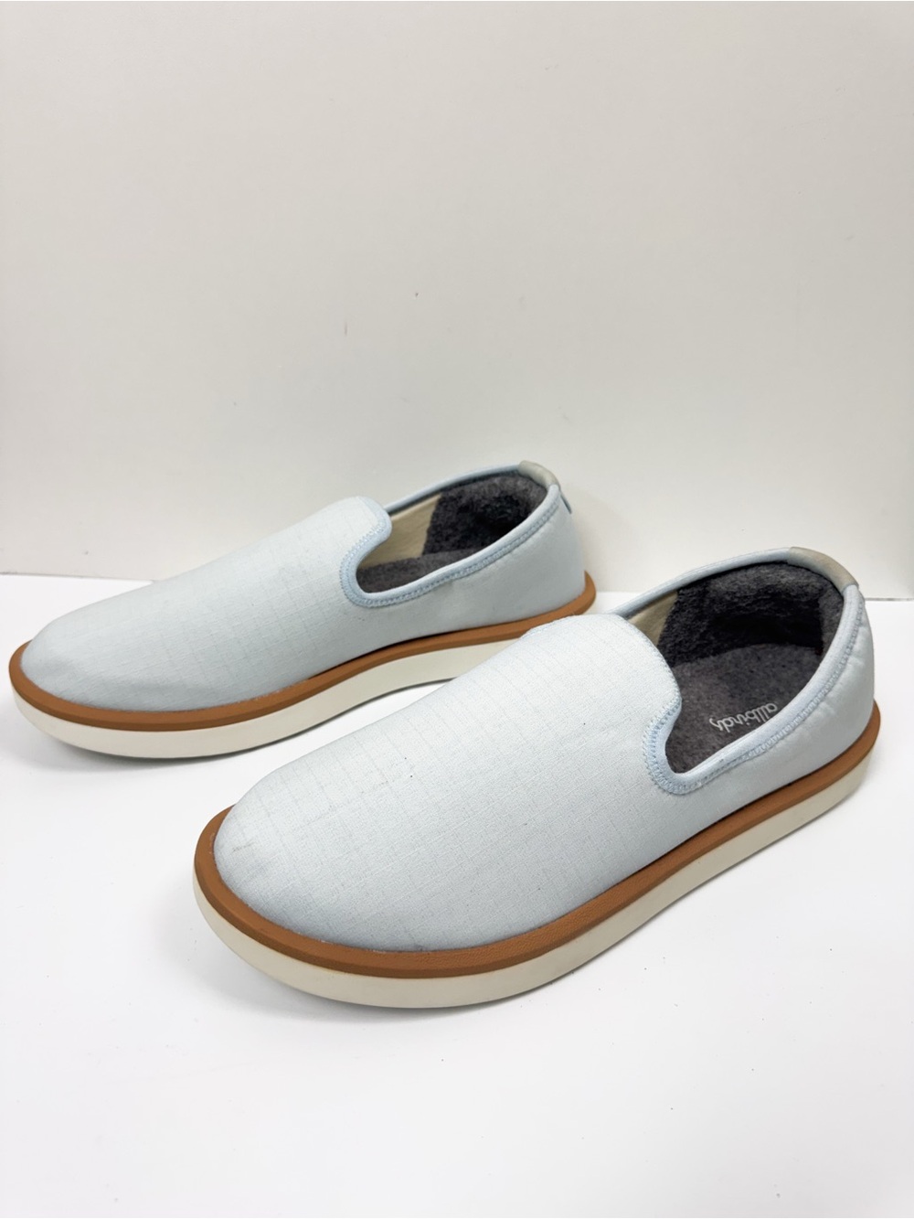Allbirds Womens Wool Lounger Woven Blue Hush Natural White Sole Men Size 9